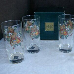 NIB Set-4 Wikasa Holiday Season Fashion Highball Tumblers w / box SW059/012